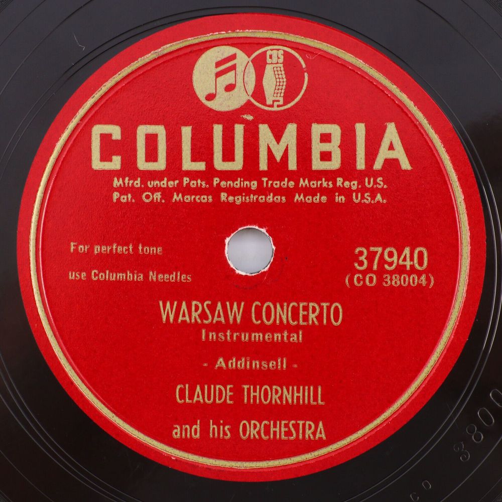 Claude Thornhill Warsaw Concerto, Love For Love 1947 78 rpm Shellac Record 37940